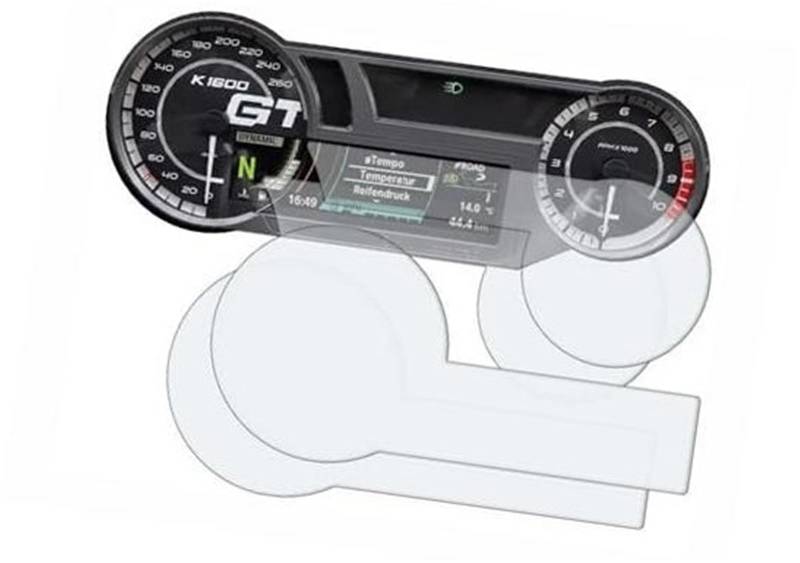 Abdeckung für elektrisches Messgerät, XEBRAD Displayschutzfolie, Motorrad-Display, Anti-Kratz-Schutz, Instrumentenfolie, for K1600B 1600 Grand America K1600 GT 1600 GTL(Black Quantity 5) von XEBRAD