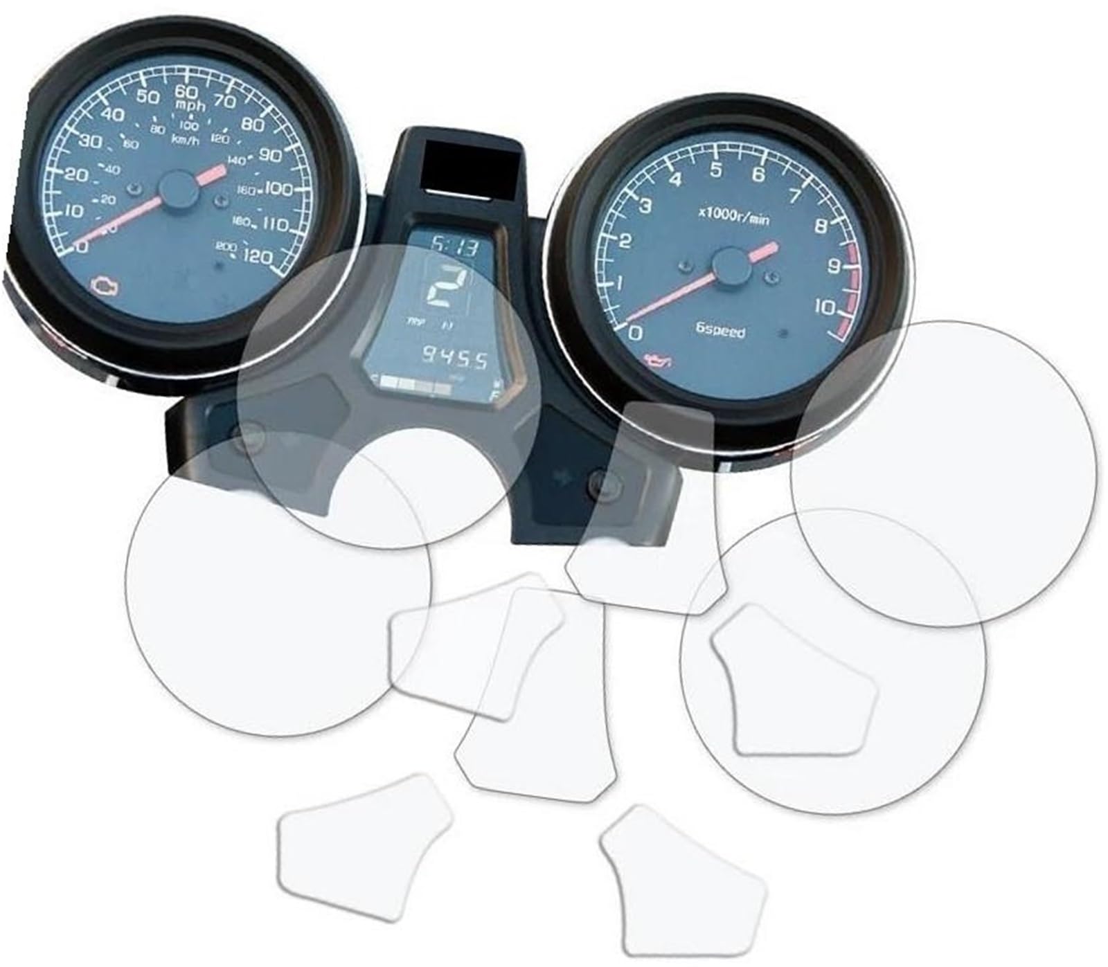 Abdeckung für elektrisches Messgerät, XEBRAD Displayschutzfolie, for CB1100 CB 1100 Motorrad, Kratz-Cluster-Bildschirm, Armaturenbrett-Schutz, TPU-Instrumentenfolie(Black 1 Set) von XEBRAD