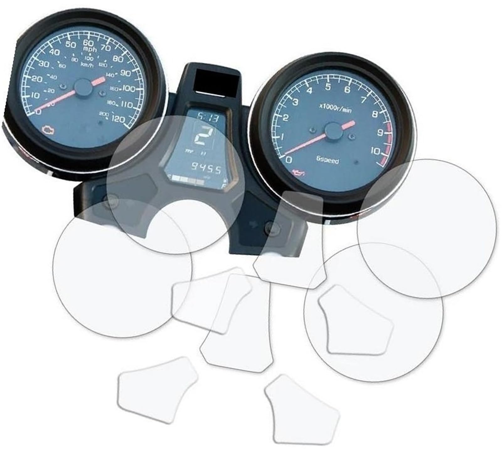 Abdeckung für elektrisches Messgerät, XEBRAD Displayschutzfolie, for CB1100 CB 1100 Motorrad, Kratz-Cluster-Bildschirm, Armaturenbrett-Schutz, TPU-Instrumentenfolie(Black 1 Set) von XEBRAD