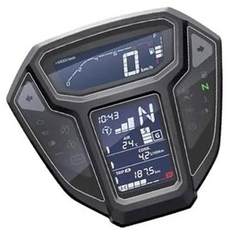 Abdeckung für elektrisches Messgerät, XEBRAD Displayschutzfolie, for CRF1000L Africa Twin CRF 1000 L 2015–2019, Motorrad-Armaturenbrett-Displayschutz, Cluster-Kratz-Displayschutzfolie(Black 4 pcs) von XEBRAD