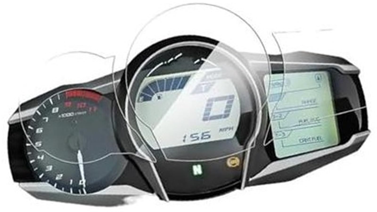 Abdeckung für elektrisches Messgerät, XEBRAD Displayschutzfolie, for Fjr 1300 FJR1300 2013–2021 2022, Motorrad-Kratzer-Cluster-Bildschirm, Armaturenbrett-Schutz, Instrumentenfolie(Black 2 PCS) von XEBRAD