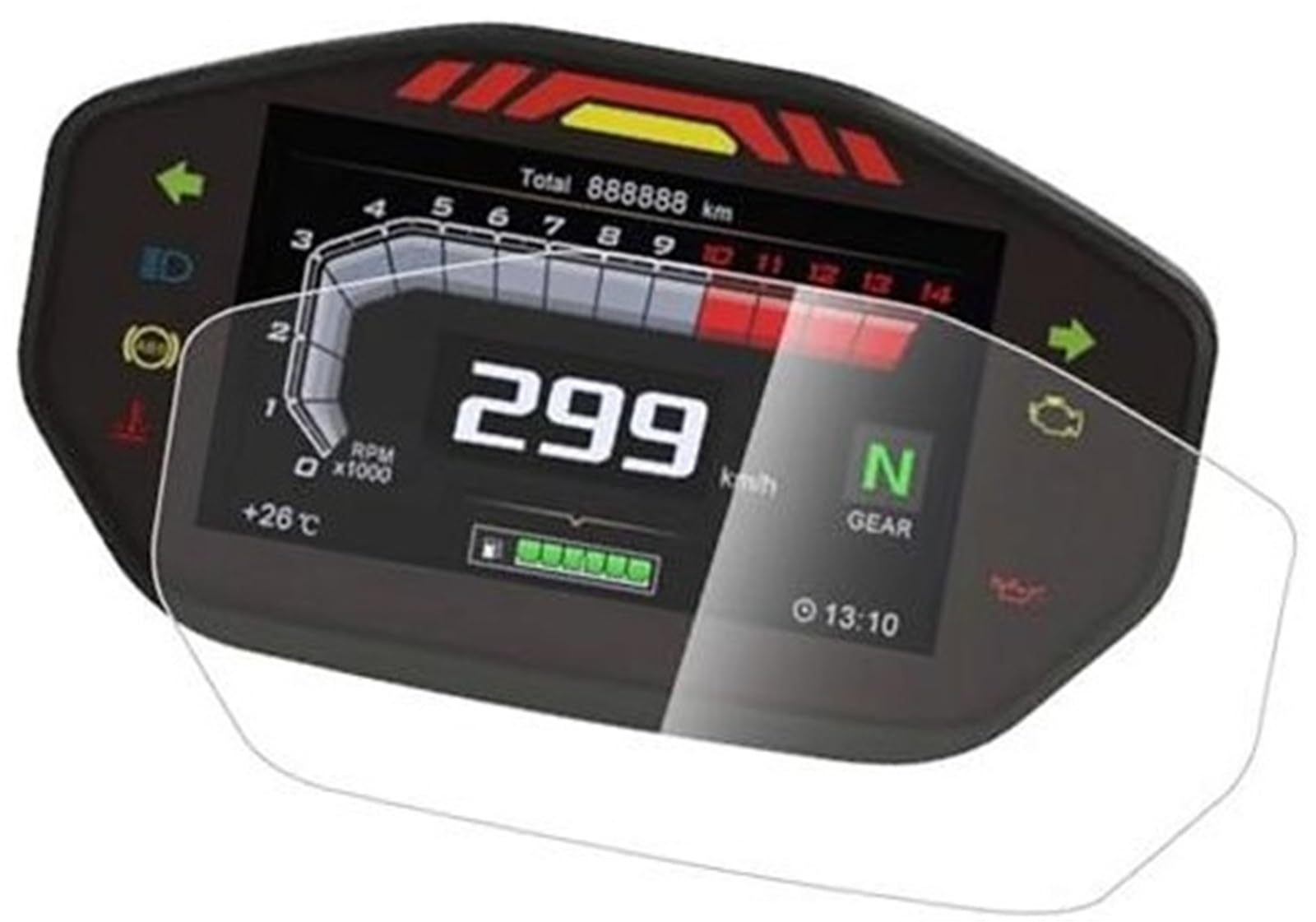 Abdeckung für elektrisches Messgerät, XEBRAD Displayschutzfolie, for Monster, 796 797 821 937 1200 1200R, Motorrad-Tachoschutz, Cluster-Kratzschutzfolie, Displayschutzfolie(Black 4 pcs) von XEBRAD