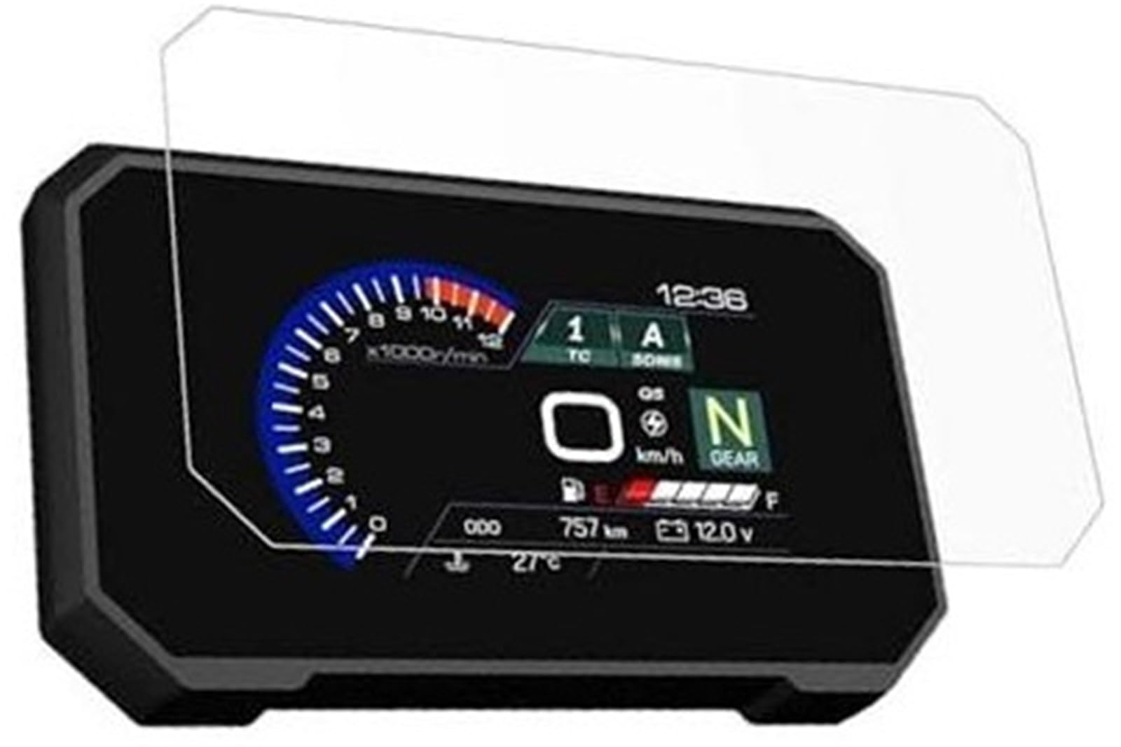 Abdeckung für elektrisches Messgerät, XEBRAD Displayschutzfolie, for V-Strom 800DE, for VStrom 800 DE 2023, Armaturenbrett-Displayschutzfolie, for VStrom 800 DE 2023, Motorradzubehör(Black 2 Set) von XEBRAD