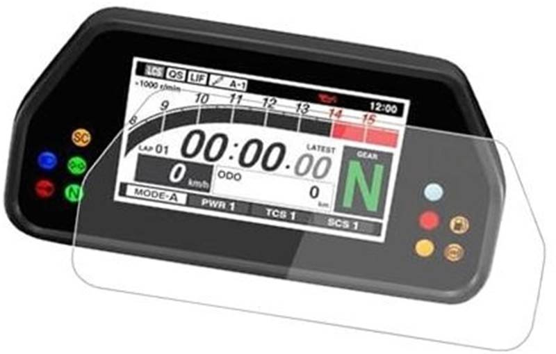 Abdeckung für elektrisches Messgerät, XEBRAD Displayschutzfolie, for YZFR1 YZF R1 R1M R1S MT10SP Racer 900 GT Motorradzubehör Instrumentenschutzfolie Armaturenbrett-Displayschutzfolie(Black 1 Kit) von XEBRAD