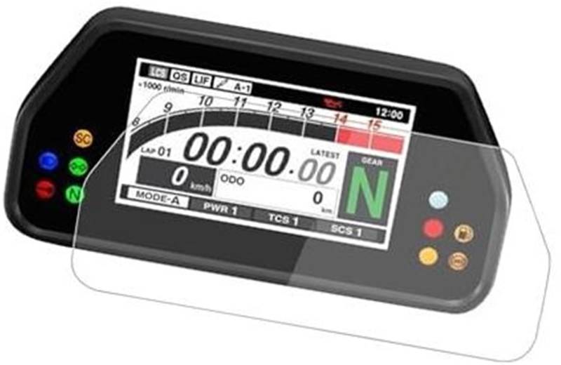 Abdeckung für elektrisches Messgerät, XEBRAD Displayschutzfolie, for YZFR1 YZF R1 R1M R1S MT10SP Racer 900 GT Motorradzubehör Instrumentenschutzfolie Armaturenbrett-Displayschutzfolie(Black 2 Kit) von XEBRAD