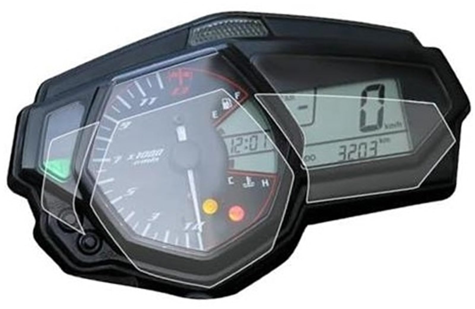 Abdeckung für elektrisches Messgerät, XEBRAD Displayschutzfolie Motorrad Tacho Scratch Cluster Displayschutzfolie Schutzfolie, for YZF R3 MT-03 YZF-R3 MT03 YZFR3 2015-2017(Black 1 pcs) von XEBRAD