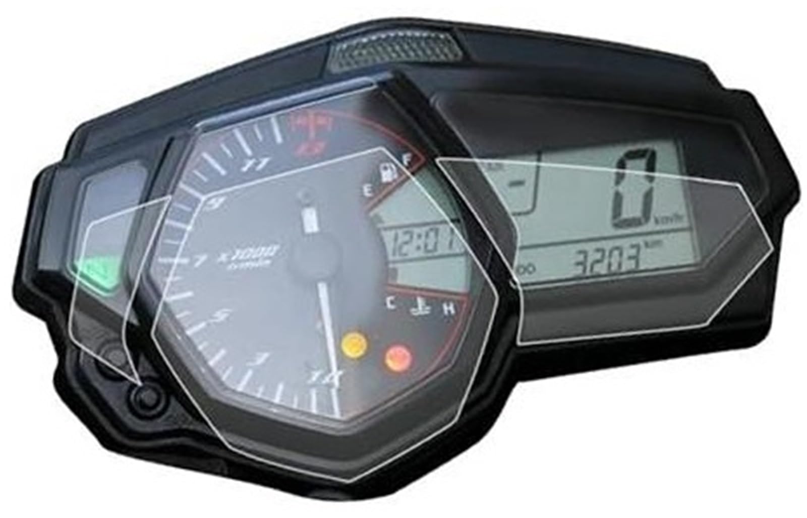 Abdeckung für elektrisches Messgerät, XEBRAD Displayschutzfolie Motorrad Tacho Scratch Cluster Displayschutzfolie Schutzfolie, for YZF R3 MT-03 YZF-R3 MT03 YZFR3 2015-2017(Black 4 pcs) von XEBRAD