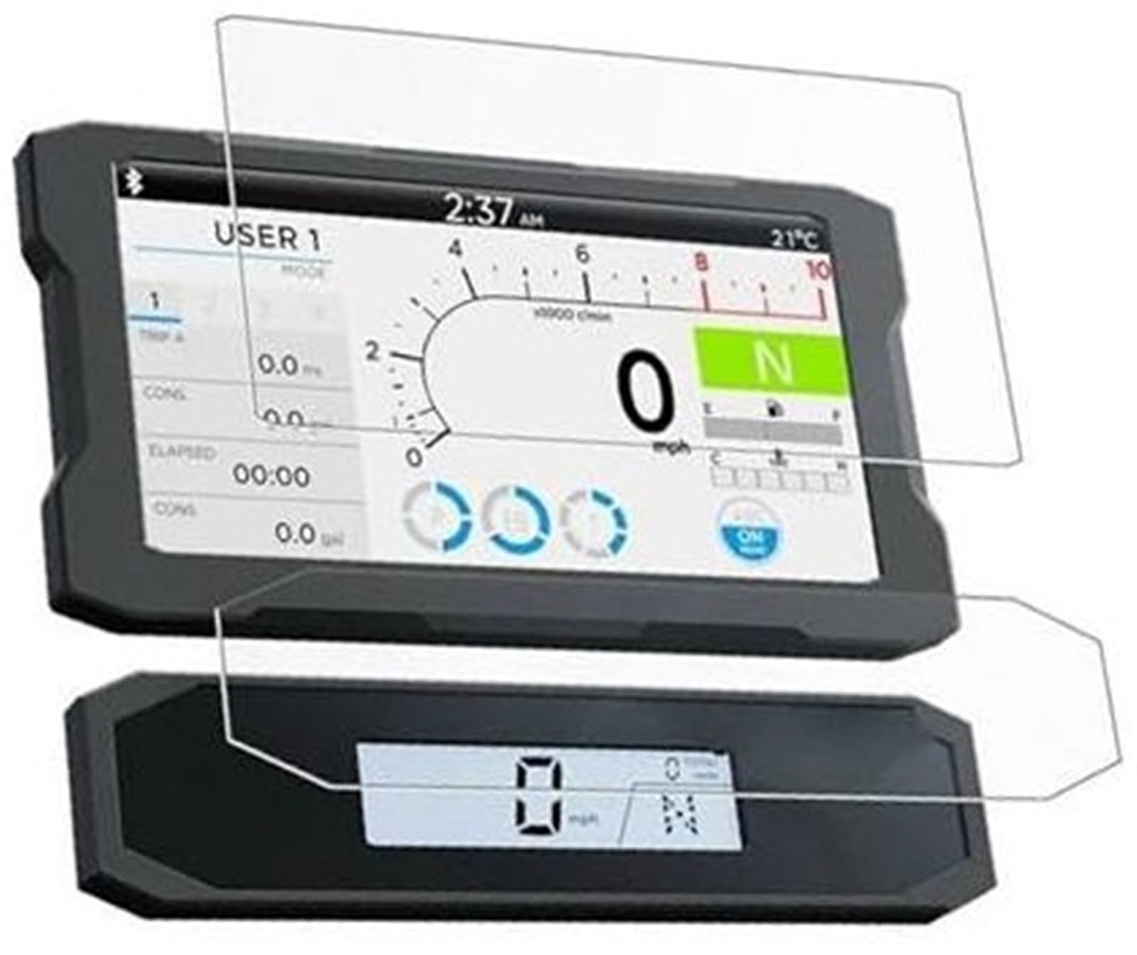 Abdeckung für elektrisches Messgerät, XEBRAD Displayschutzfolie for Motorradzubehör, Instrumentenfolie, for NT 1100 NT1100 2021 – Kratzschutz for Cluster-Bildschirm, Armaturenbrett(Black Quantity- 4) von XEBRAD