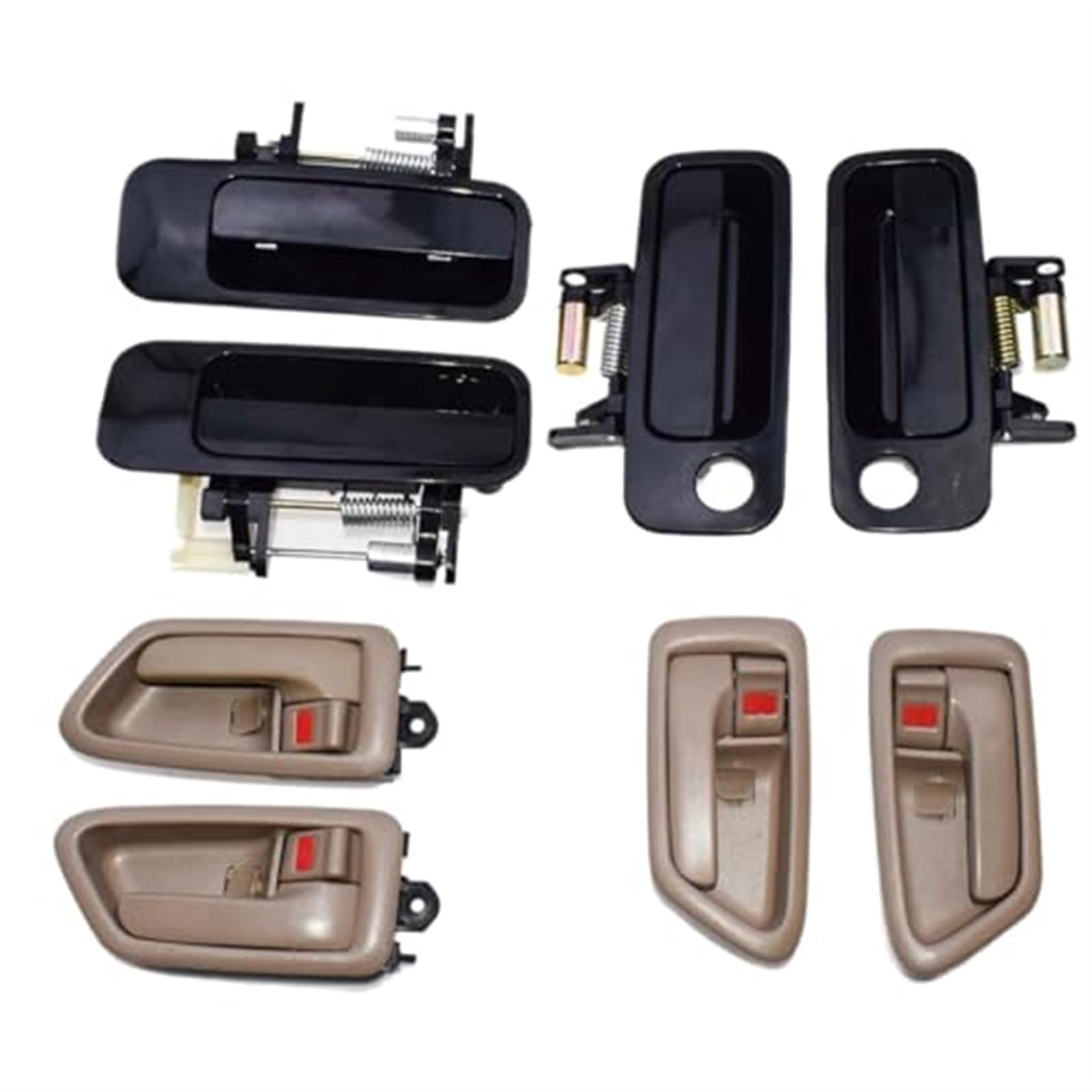 Austausch von Innentürgriffe, XEBRAD Beige/Grau Innen & Schwarz Außen Türgriff Vorne Hinten Links Rechts for Camry 1997-2001 69220AA010,69210AA010,69206-AA010(BLACK Tan Inside Outside) von XEBRAD