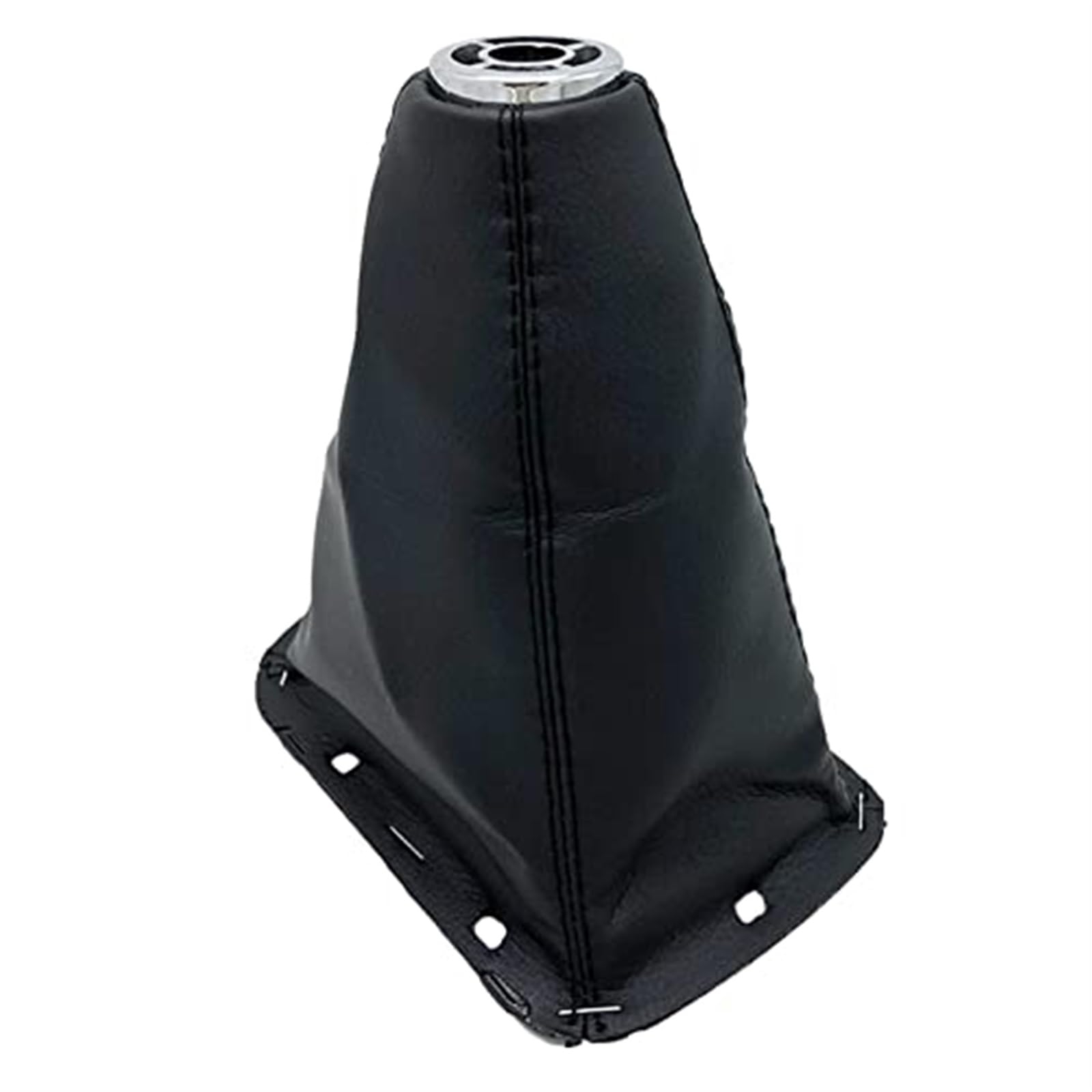 Getriebeschaltknauf, XEBRAD Schaltknauf, Chrom-Schaltknauf, Leder-Gamaschenabdeckung, Gehäusekragen, for Toyota, for AVENSIS T25 MK2 II 2003–2009, Auto-Styling-Zubehör(BLACK Leather Case) von XEBRAD