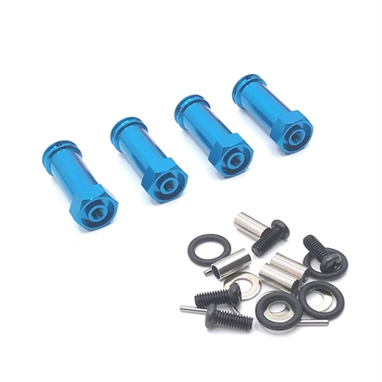 XEBRAD 12-mm-Metallrad-Sechskantadapter, Lange 30-mm-Verlängerungskombination, for WLtoys, 144001 124019 A959 RC-Car-Upgrade-Teile Auto-Stoßdämpferhalterung(Blue) von XEBRAD