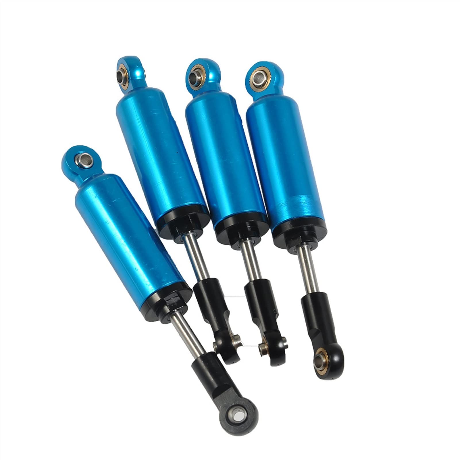 XEBRAD 2/4PCS RC Auto 80mm Eingebauter Feder-Stoßdämpfer-Dämpfer, for 1/10 RC SCX10 D90 CC01 Crawler-Kletterauto Auto-Stoßdämpferhalterung(Blue 4pcs) von XEBRAD