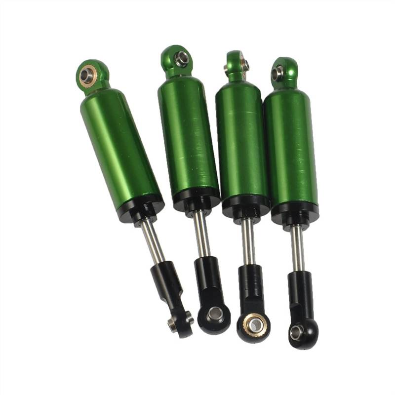 XEBRAD 2/4PCS RC Auto 80mm Eingebauter Feder-Stoßdämpfer-Dämpfer, for 1/10 RC SCX10 D90 CC01 Crawler-Kletterauto Auto-Stoßdämpferhalterung(Green 4pcs) von XEBRAD