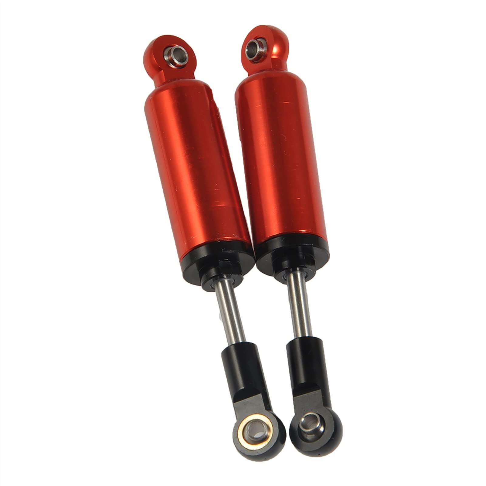 XEBRAD 2/4PCS RC Auto 80mm Eingebauter Feder-Stoßdämpfer-Dämpfer, for 1/10 RC SCX10 D90 CC01 Crawler-Kletterauto Auto-Stoßdämpferhalterung(Red 2pcs) von XEBRAD