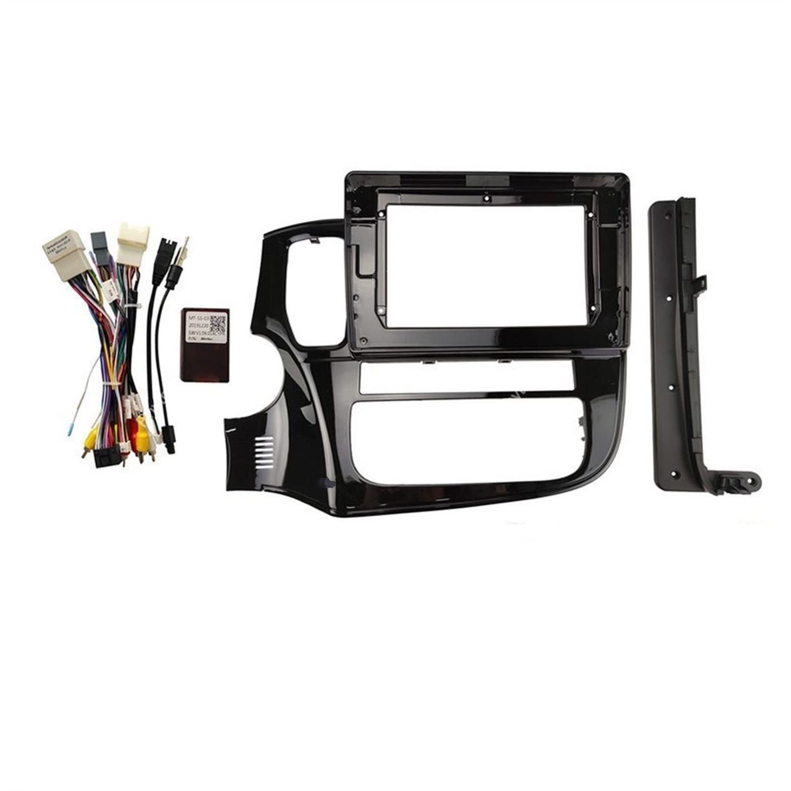 XEBRAD 2-Din-Autoblende, for Mitsubishi Outlander 2017-2019, Stereo-Doppel-Din-Auto-DVD-Rahmen, Blendeneinbau, Armaturenbrettmontage Kfz-Stereo-Panel-Kit(Frame canbus Cable) von XEBRAD