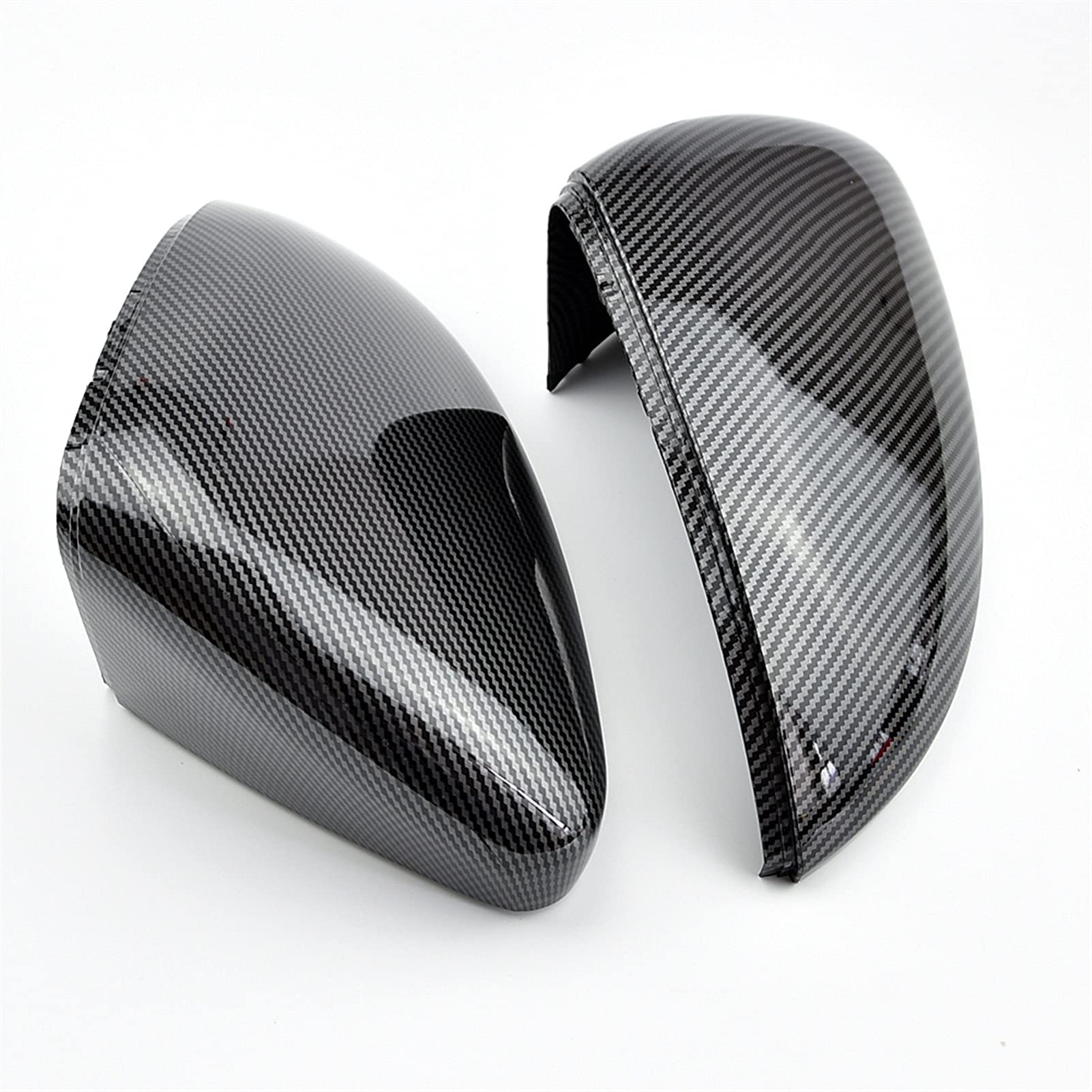 XEBRAD 2 Stück Spiegelabdeckungen Kappen Rückspiegelgehäuseabdeckung, for VW, for Golf, MK7 7.5 GTI 7 7R Außenspiegel-Abdeckkappe(Carbon Look Black) von XEBRAD