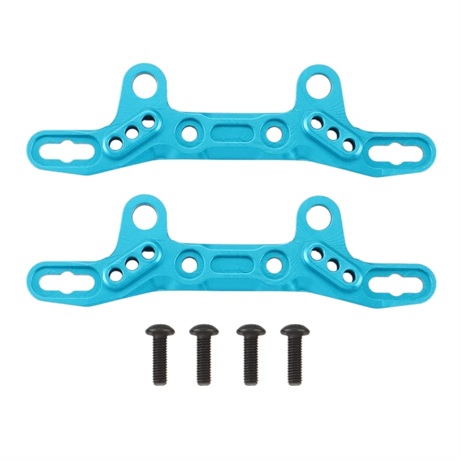 XEBRAD 2 Stück vordere und hintere Stoßdämpferbrücke aus Aluminiumlegierung, for Tamiya, TT02 TT-02 TT02T 1/10 RC Car Auto-Stoßdämpferhalterung(Blue) von XEBRAD