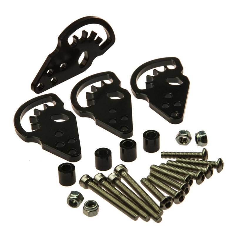 XEBRAD 4 Teile/Satz Stoßdämpfer Halterung Stoßdämpfer Schnell Einstellen Lift Droop Kit, for 1:10 RC Crawler Axial SCX10 Teile Auto-Stoßdämpferhalterung(Black) von XEBRAD