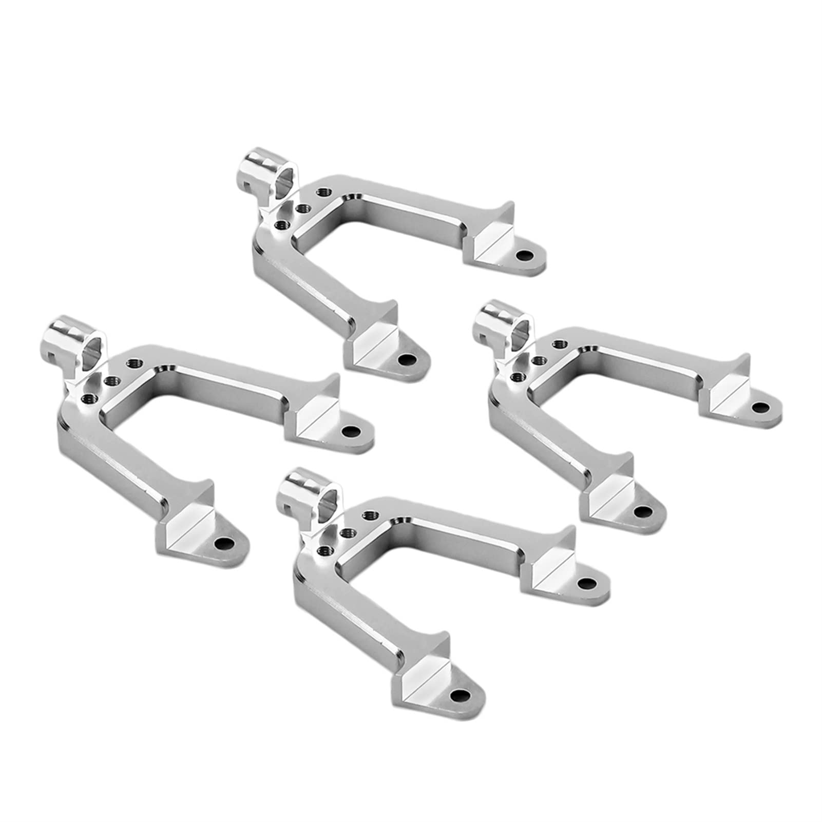 XEBRAD 4PCS Aluminiumlegierung vorne hinten Stoßdämpfer Montagepfosten, for 1/10 RC Auto Axial SCX10 90027 90028 90021 90035 90016 Auto-Stoßdämpferhalterung(Silver) von XEBRAD