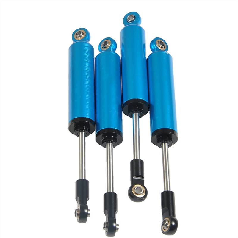 XEBRAD 4PCS Metall Lift Suspension Stoßdämpfer 110mm Interne Feder Dämpfer, for 1:10 Axial SCX10 D90, for Traxxas, TRX4 RC Auto Teil Auto-Stoßdämpferhalterung(Blue) von XEBRAD