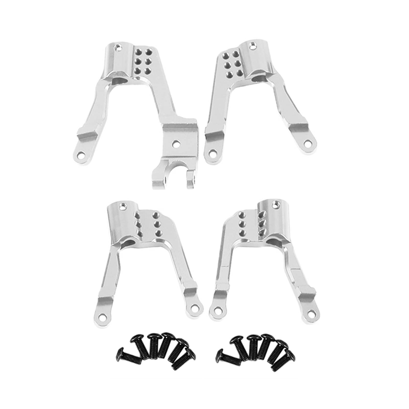 XEBRAD 4PCS RC Auto Metall Stoßdämpfer Dämpfer Türme Reifen Halterung, for 1/10 RC Crawler SCX10 II 90046 90047 Auto-Stoßdämpferhalterung(Silver) von XEBRAD