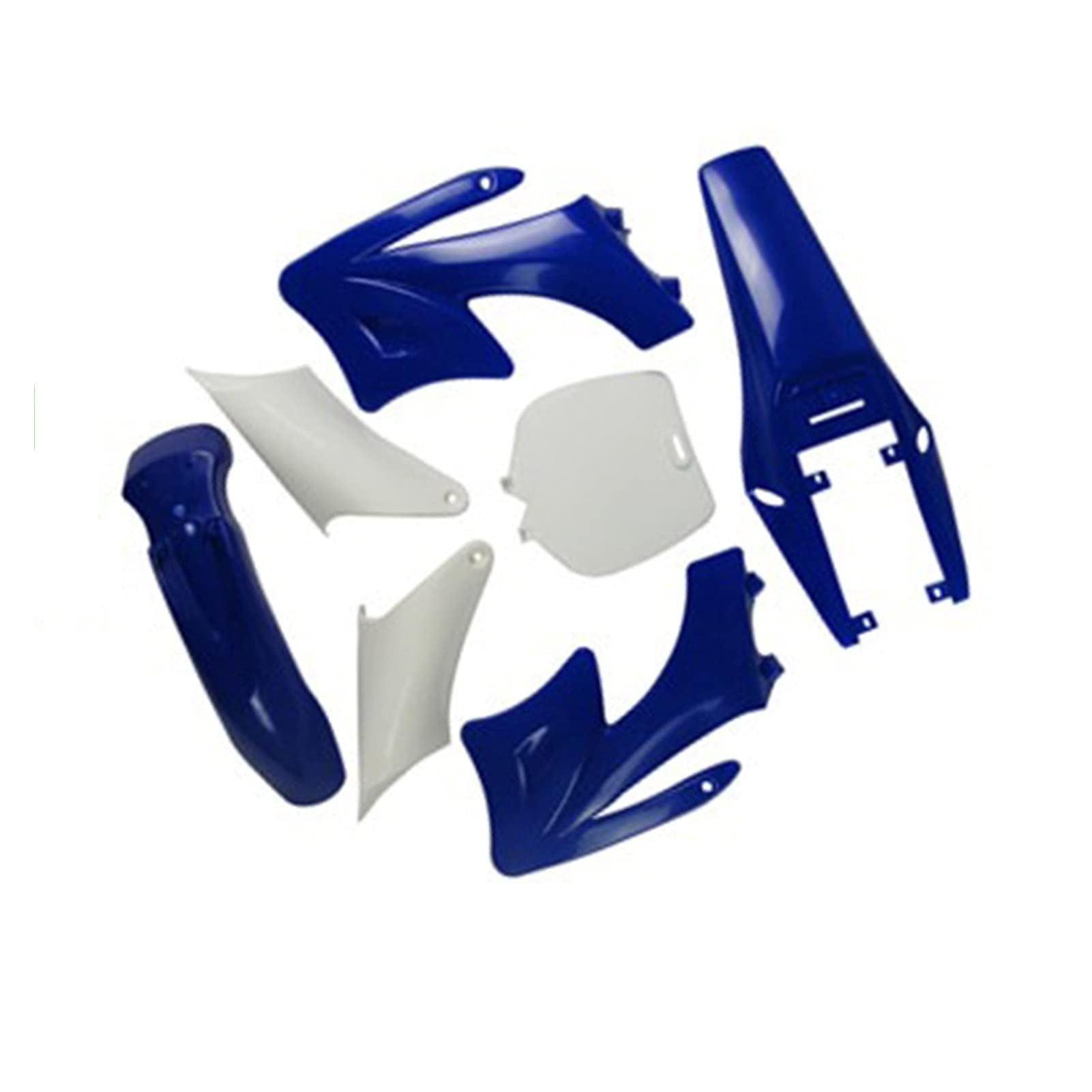 XEBRAD 7-teiliges ABS-Kotflügelverkleidungs-Body-Kits 2-Takt 47ccm 49ccm, for Apollo, Orion, for Mini, Dirt Bike Kotflügelverkleidungs-Bodykit(Blue) von XEBRAD