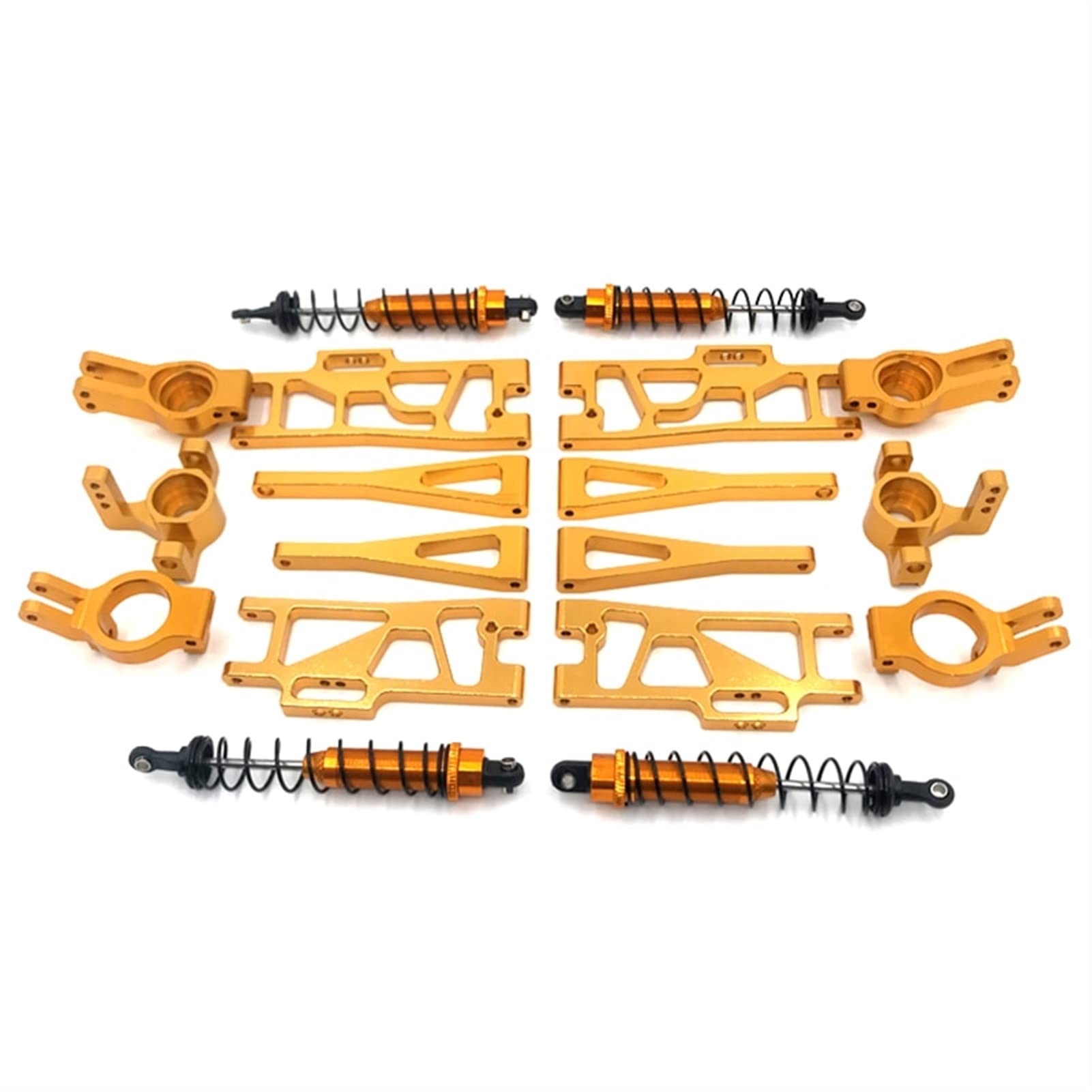 XEBRAD 9 Stück Upgrade-Metallteile, for WLtoys, 12402a 12409 1/12 4WD 2.4G RC Car Auto-Stoßdämpferhalterung(Gold) von XEBRAD