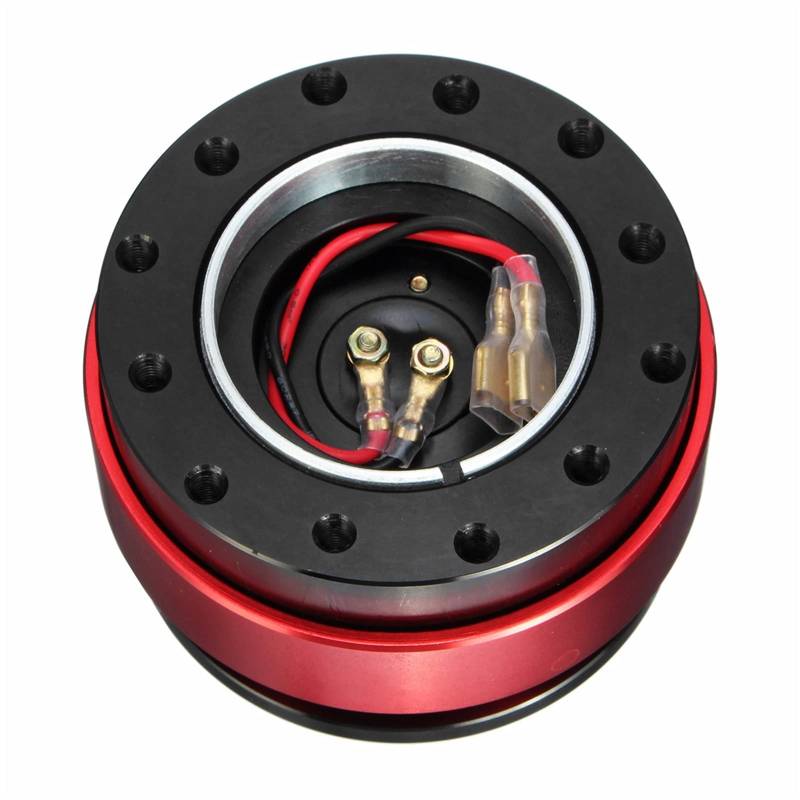 XEBRAD Aluminium 6 Loch Universal Auto Auto Quick Release Lenkrad Snap Off Hub Adapter Boss Kit Auto-Lenkradnabe(Red) von XEBRAD