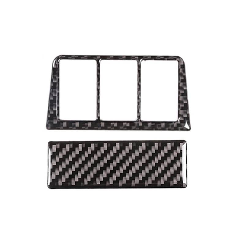 XEBRAD Auto Carbon Fiber Center Control Gangschaltung Handbremshebel Fensterheber Tür Schüssel Panel Abdeckung Rahmenverkleidung, for Toyota, for RAV4, 2006-2012 Kfz-Schalterverkleidung(Headlight Swit von XEBRAD