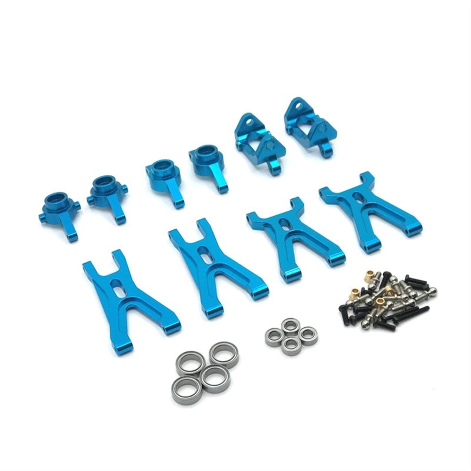 XEBRAD Auto-Metall-Upgrade-Modifikationsteile, einschließlich Vorder- und Hinterschwingen usw. 5-teilige Sets, for WLtoys, 1/18 A949 A959 A969 K929 RC Auto-Stoßdämpferhalterung(Blue) von XEBRAD