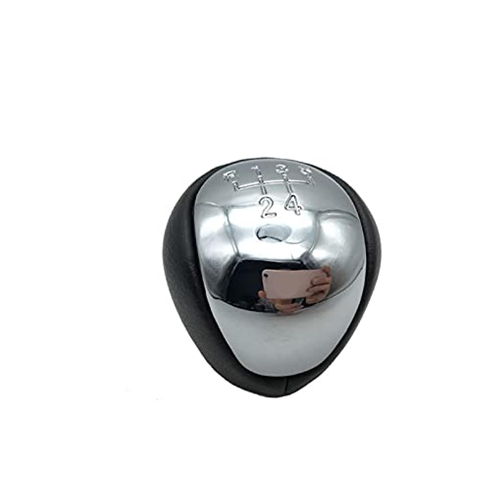 XEBRAD Auto-Schalthebelabdeckung for IX35 2012-2016 5 6-Gang-Schaltgetriebe Schaltknauf Hebel Schalthebelkopf Handball Schaltknauf Auto Schaltknauf(Black Chrome 5speed) von XEBRAD