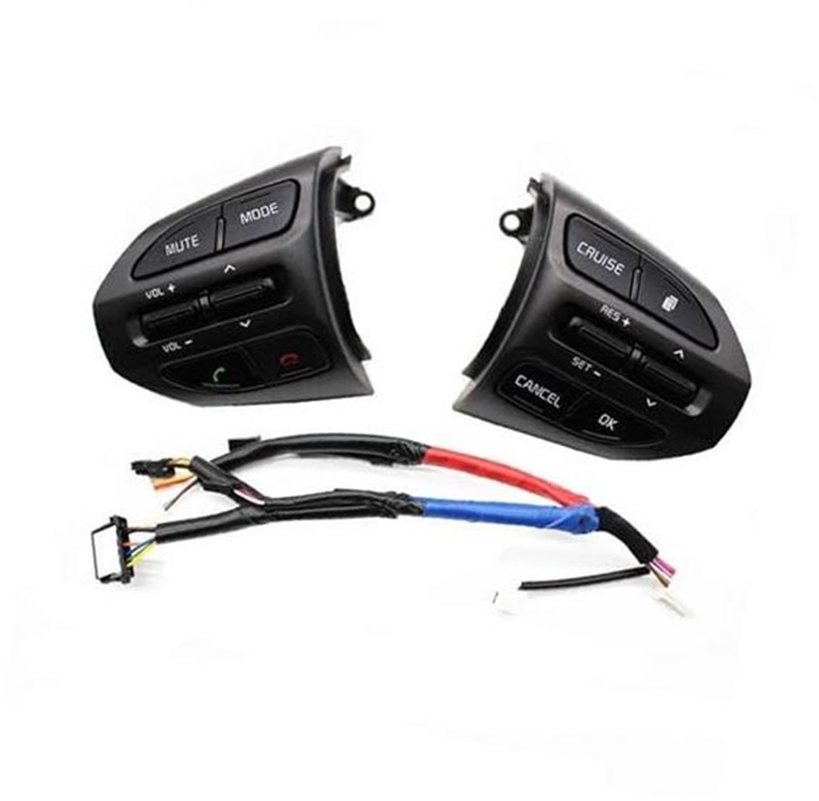 XEBRAD Auto-Tempomat-Taste, for Kia, for K5, for Optima 2014 2015, Auto-Lenkrad-Cruise-Lautstärkeregler-Knopfschalter, Multifunktions-Audio-Steuerschalter Auto-Lenksteuerungstaste(Black 1 Set) von XEBRAD