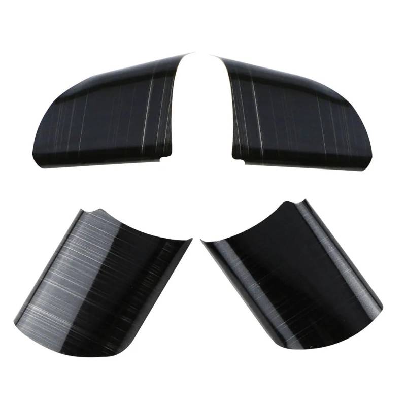 XEBRAD Edelstahl-Auto-Lenkrad-Dekorations-Abdeckungs-Ordnungsaufkleber, for Ford, for Focus 2 MK2 2005–2011, Zubehör 4 Stück Dekorativer Aufkleber fürs Lenkrad(Black) von XEBRAD