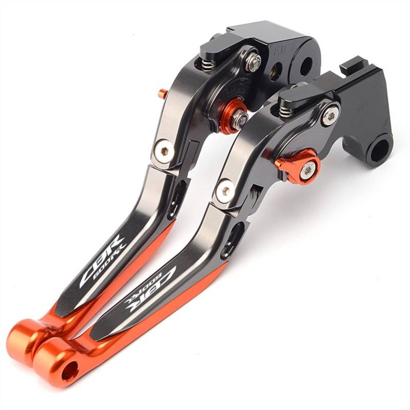 XEBRAD Einstellbare Motorrad-Bremskupplungshebel, for CBR600RR CBR 600RR CBR 600 RR 2007–2018 Motorrad-Kupplungshebel(Titanium orange) von XEBRAD