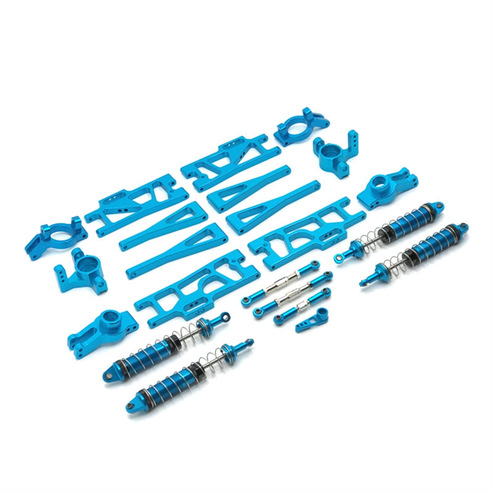 XEBRAD Ersatzteile Metall-Upgrade-Modifikationssätze einschließlich Schwingarm-Lenkgetriebearm usw. for WLtoys, 104009 12402-A 12409 RC-Auto Auto-Stoßdämpferhalterung(Blue) von XEBRAD