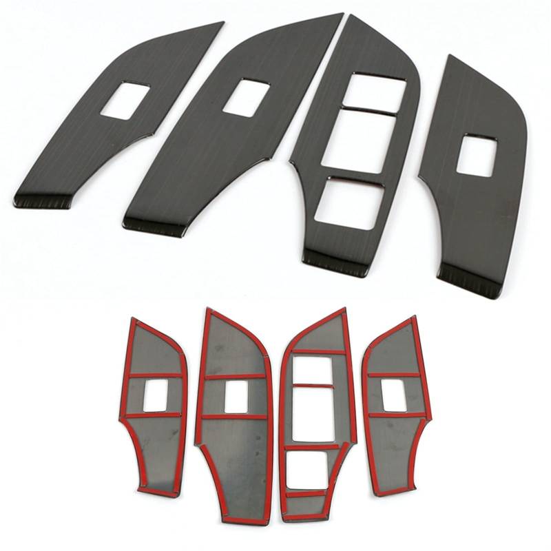 XEBRAD Fensterglasplatte Armlehne Schalter Knopfabdeckung Aufkleberverkleidung, for Toyota, for RAV4, Xa50 2019 2020 Abdeckung des Fensterheberschalters(BK Cheap) von XEBRAD