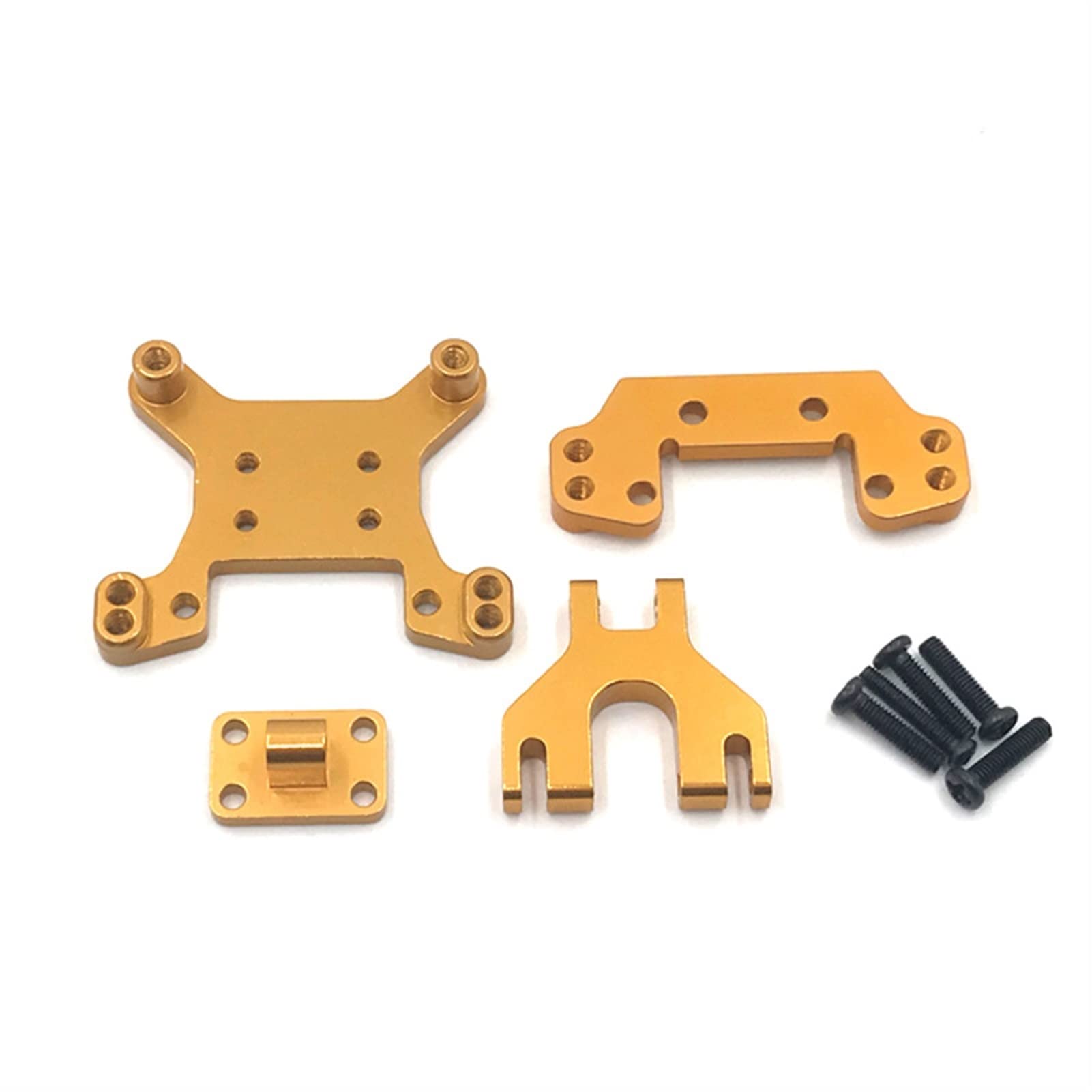 XEBRAD Fernbedienung Auto Metall Upgrade Modifizierte Teile Vorne Und Hinten Stoßdämpfer, for WLtoys, 1/12 124016 124018 Auto-Stoßdämpferhalterung(Gold) von XEBRAD