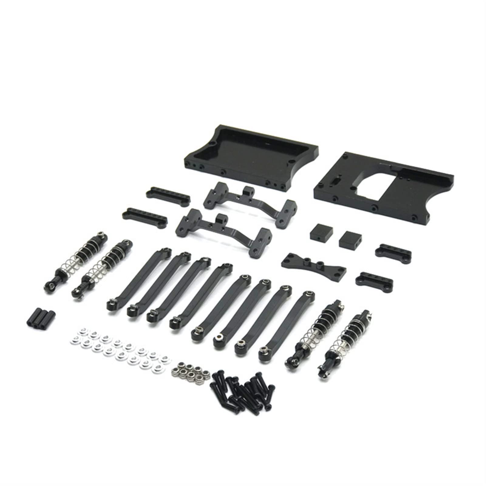 XEBRAD Fernbedienung Auto Teile Metall Upgrade Kit Rc Autos Off Road 4x4 Rc Auto 4WD, for MN 1/12 D90 D91 D96 MN98 99S Auto-Stoßdämpferhalterung(Black) von XEBRAD