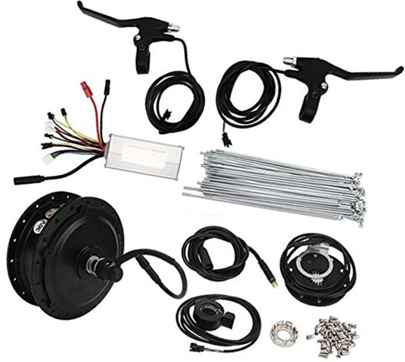 XEBRAD Fockety Elektrofahrrad-Hinterradnabenmotor-Kit, Aluminiumlegierungsfelgen Elektroroller-Motor-Kit S866-Panel Geräuscharmer Controller 22A 36V 500W, for Fahren Motor für Elektroroller von XEBRAD