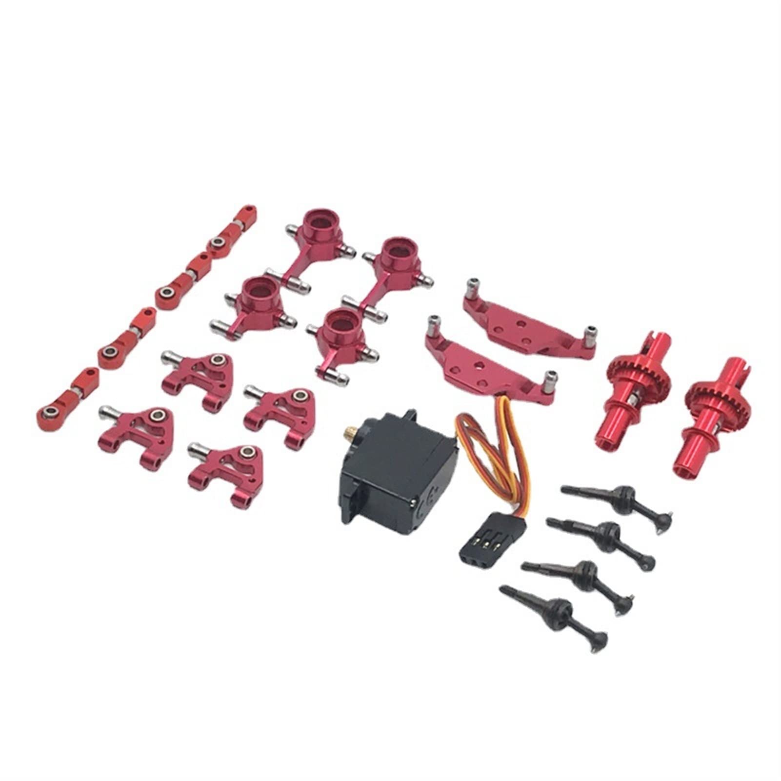 XEBRAD Ganzmetall-Upgrade-Teile-Set, Modellzubehör, for WLtoys, 1:28 K969 K979 K989 K999 P929 Auto-Stoßdämpferhalterung(Red) von XEBRAD