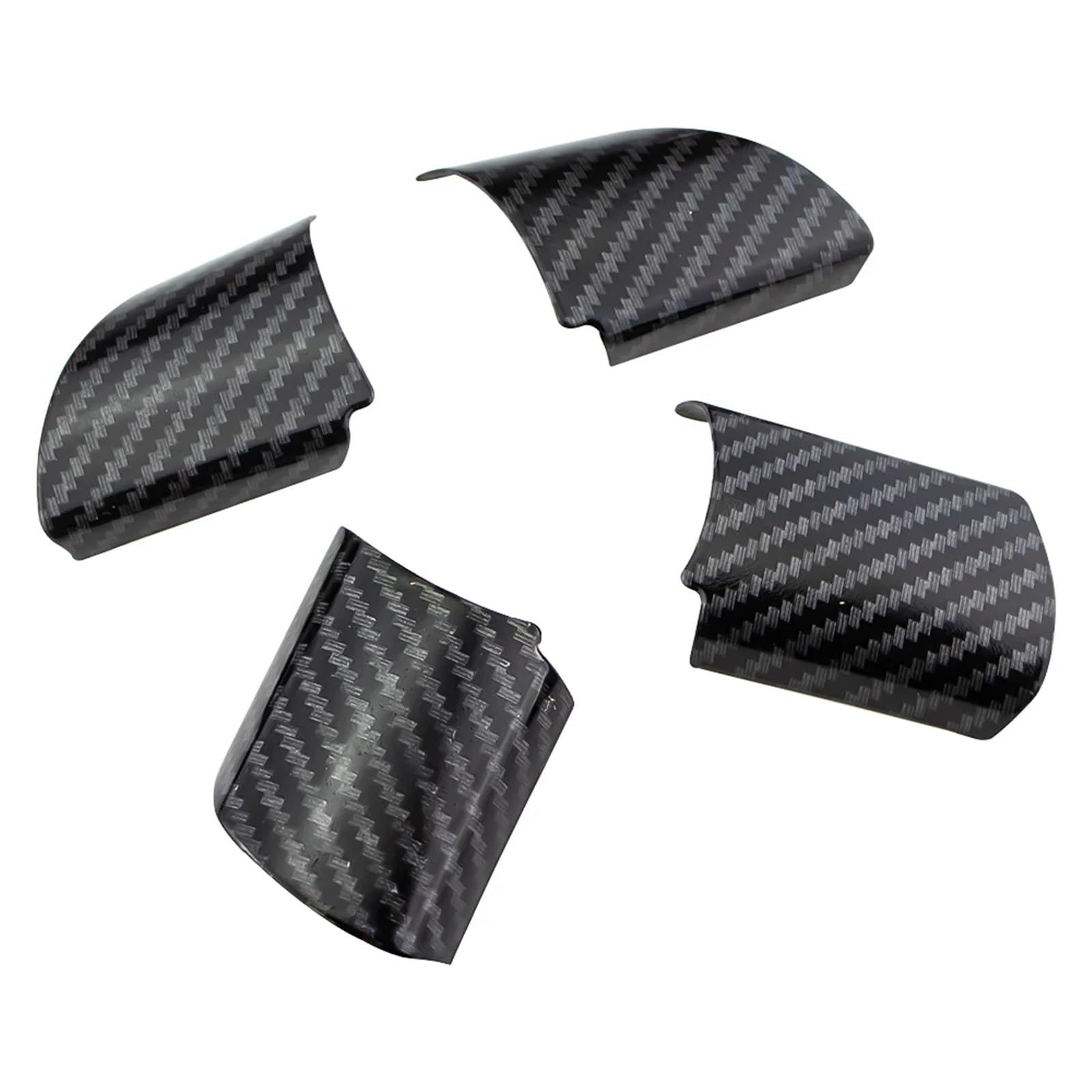 XEBRAD Innenraum-Aufkleber for Lenkradverkleidung, for Ford, for Focus 2 MK2 2005–2011, Auto-Styling-Aufkleber, 4-teiliges Set, Zubehör Dekorativer Aufkleber fürs Lenkrad(Carbonfiber Black) von XEBRAD