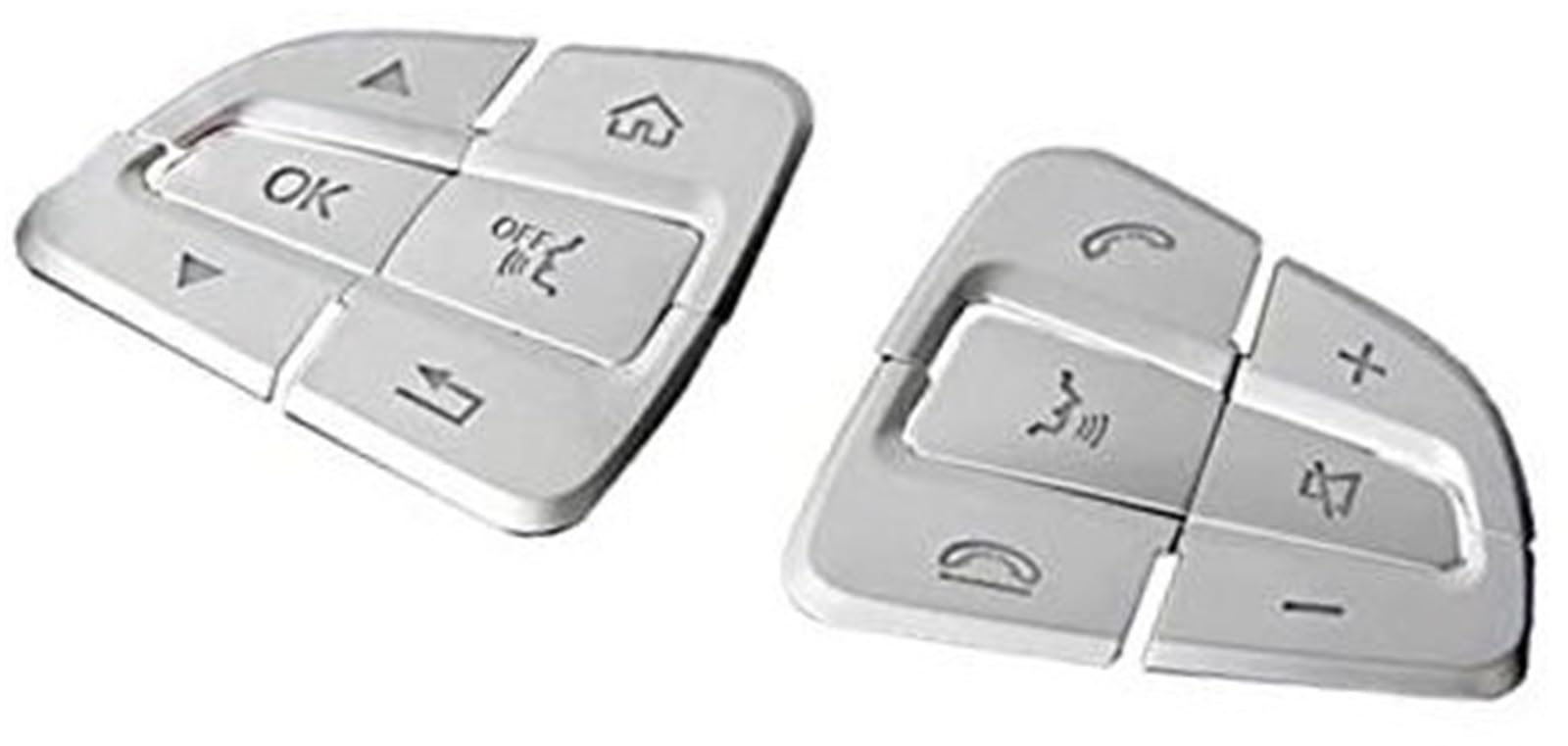 XEBRAD Knopfaufkleber, Auto-Styling, Lenkradknopfabdeckungen, Verkleidungsaufkleber, for Mercedes, for Benz, for GLC X253 2015 2016 2017 2018 Auto-Lenksteuerungstaste(Silver) von XEBRAD