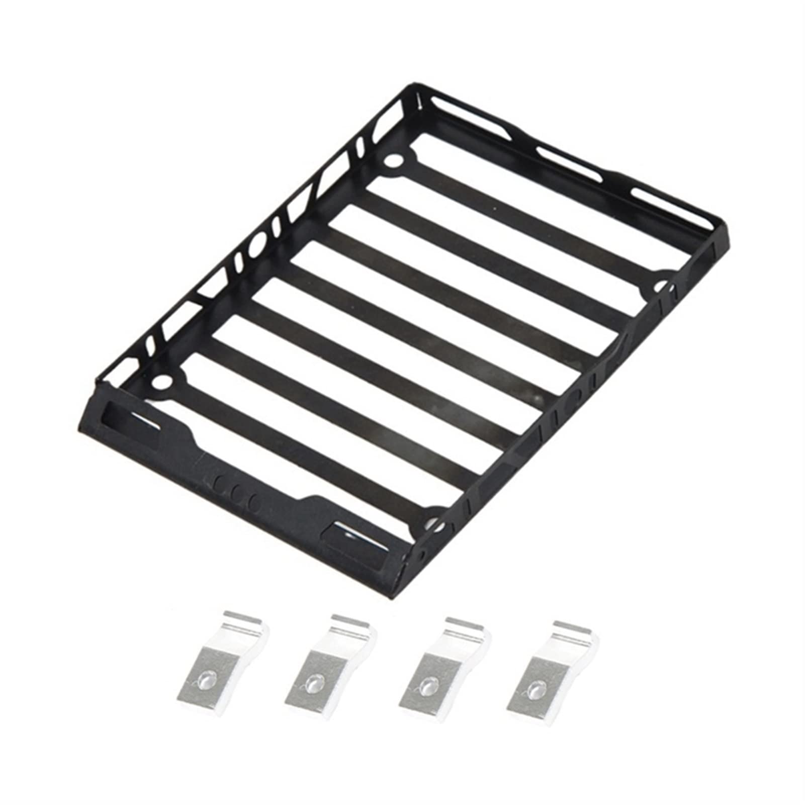 XEBRAD Metall Gepäckträger Dach Rack, for FMS, for EazyRC, for Arizona, for Jeep, 1/18 RC Auto Dachgepäckträger für Spielzeugautos(Black) von XEBRAD