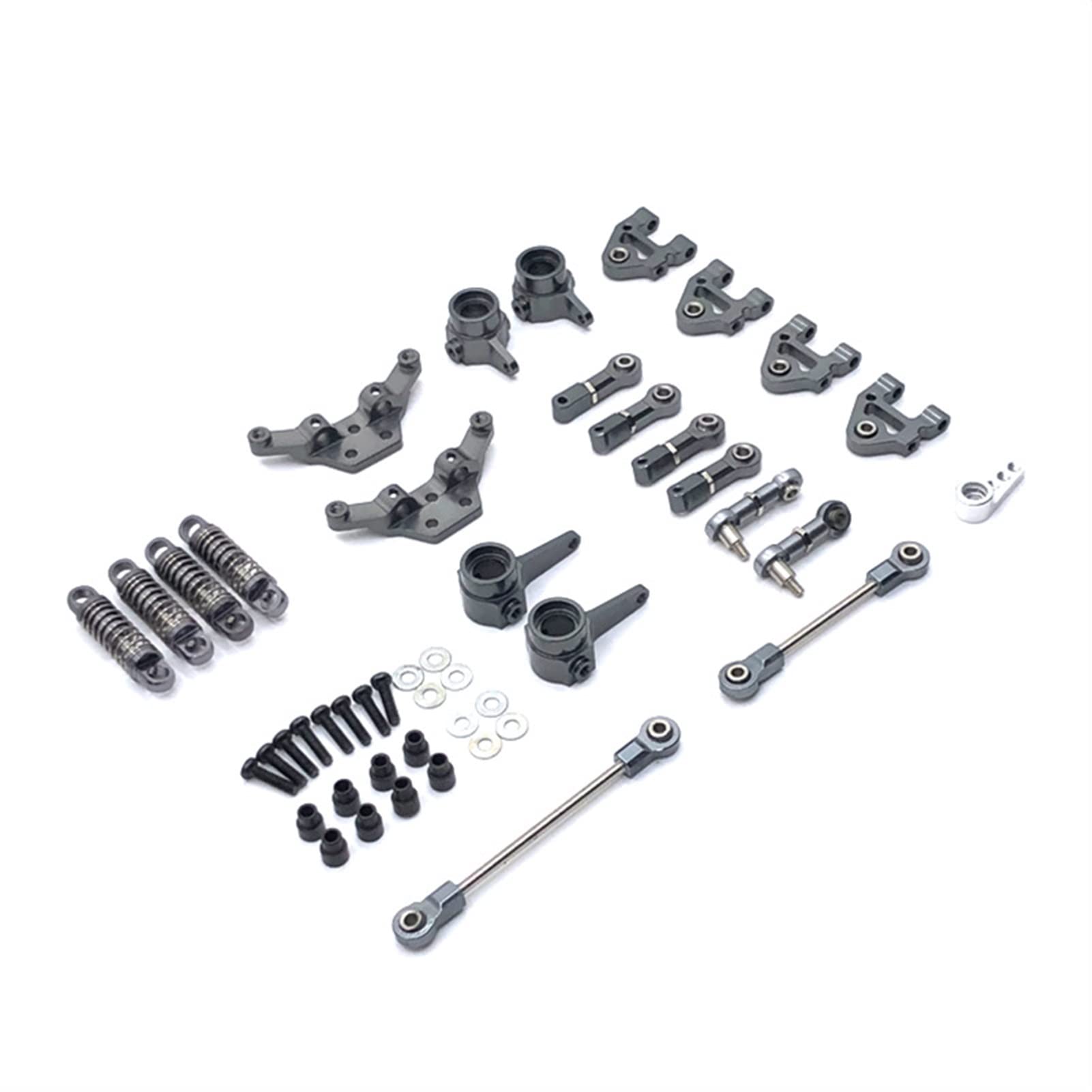 XEBRAD Metall-Modifikationsteile, Stoßdämpfer, Schwingarme usw., 9-teiliges Set, for WLtoys, 284131 K969 K979 K989 K999 P929 P939 RC-Auto Auto-Stoßdämpferhalterung(Grey) von XEBRAD