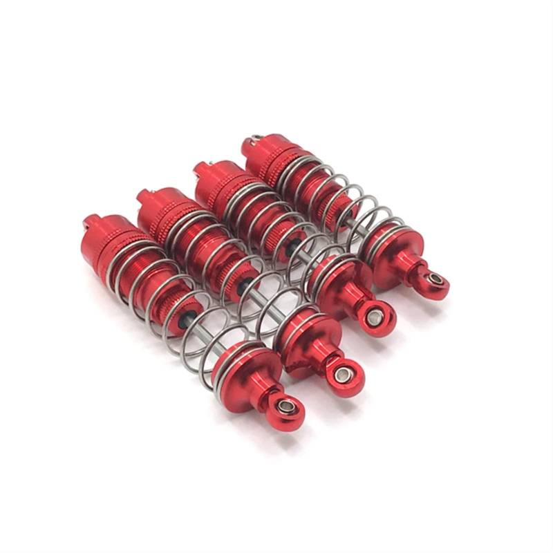 XEBRAD Metall-Modifikationsteile, hydraulische Stoßdämpferteile aus Metall vorne und hinten, for WLtoys, 1/10 104001 RC-Auto Auto-Stoßdämpferhalterung(Red) von XEBRAD