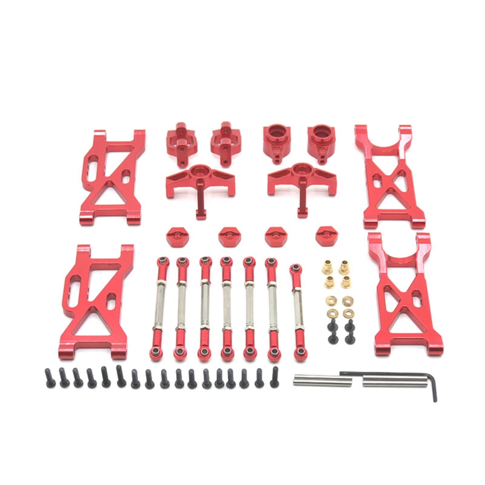 XEBRAD Metall-Upgrade-Teile, for WLtoys, 104001 1/10 ferngesteuertes Auto, Metall-Upgrade-Teile Auto-Stoßdämpferhalterung(Red) von XEBRAD