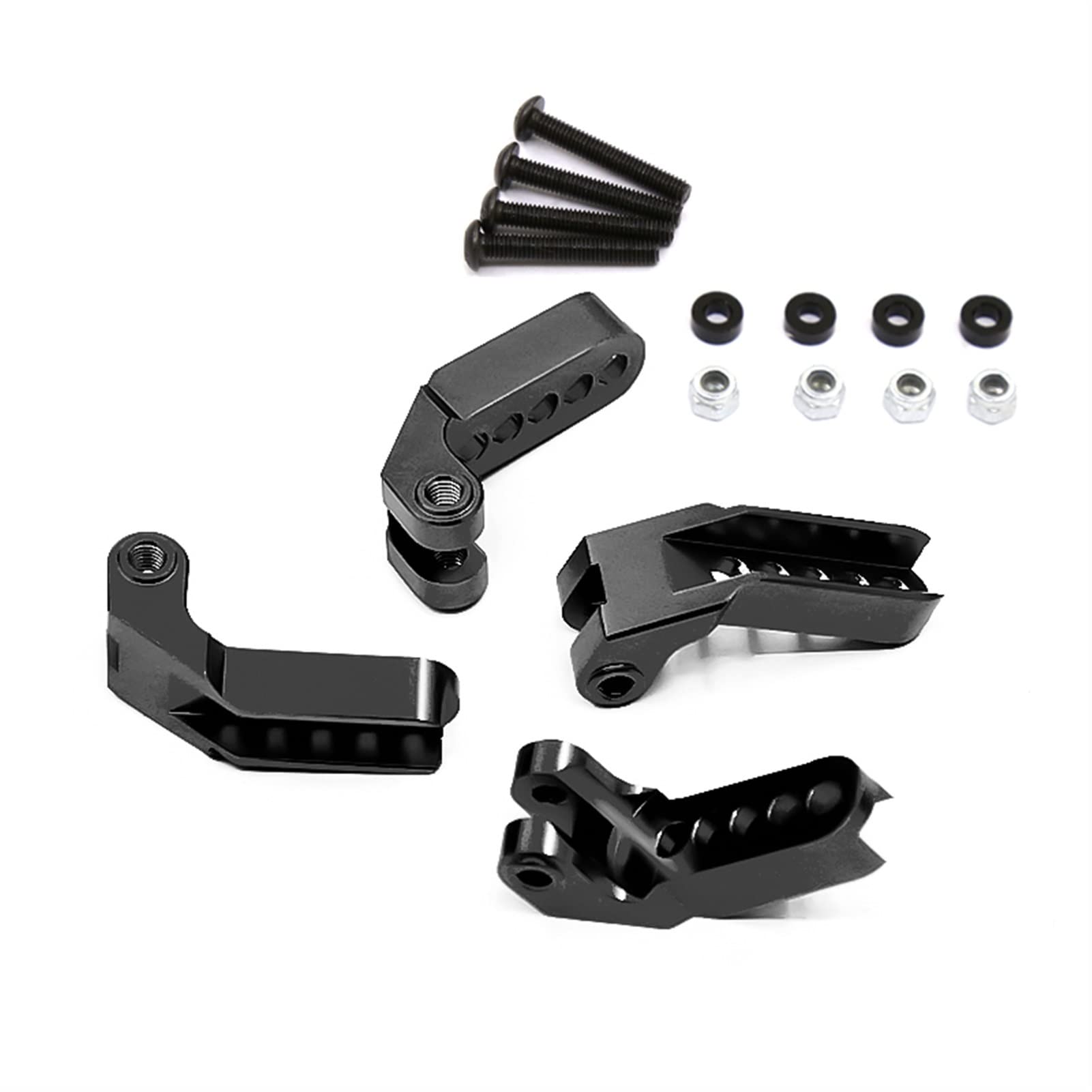 XEBRAD Metall Vorne Hinten Einstellbare Hydraulische Halterung Stoßdämpfer Türme Montieren, for Traxxas, TRX-4 1/10 RC Crawler Auto Teile Auto-Stoßdämpferhalterung(Black) von XEBRAD