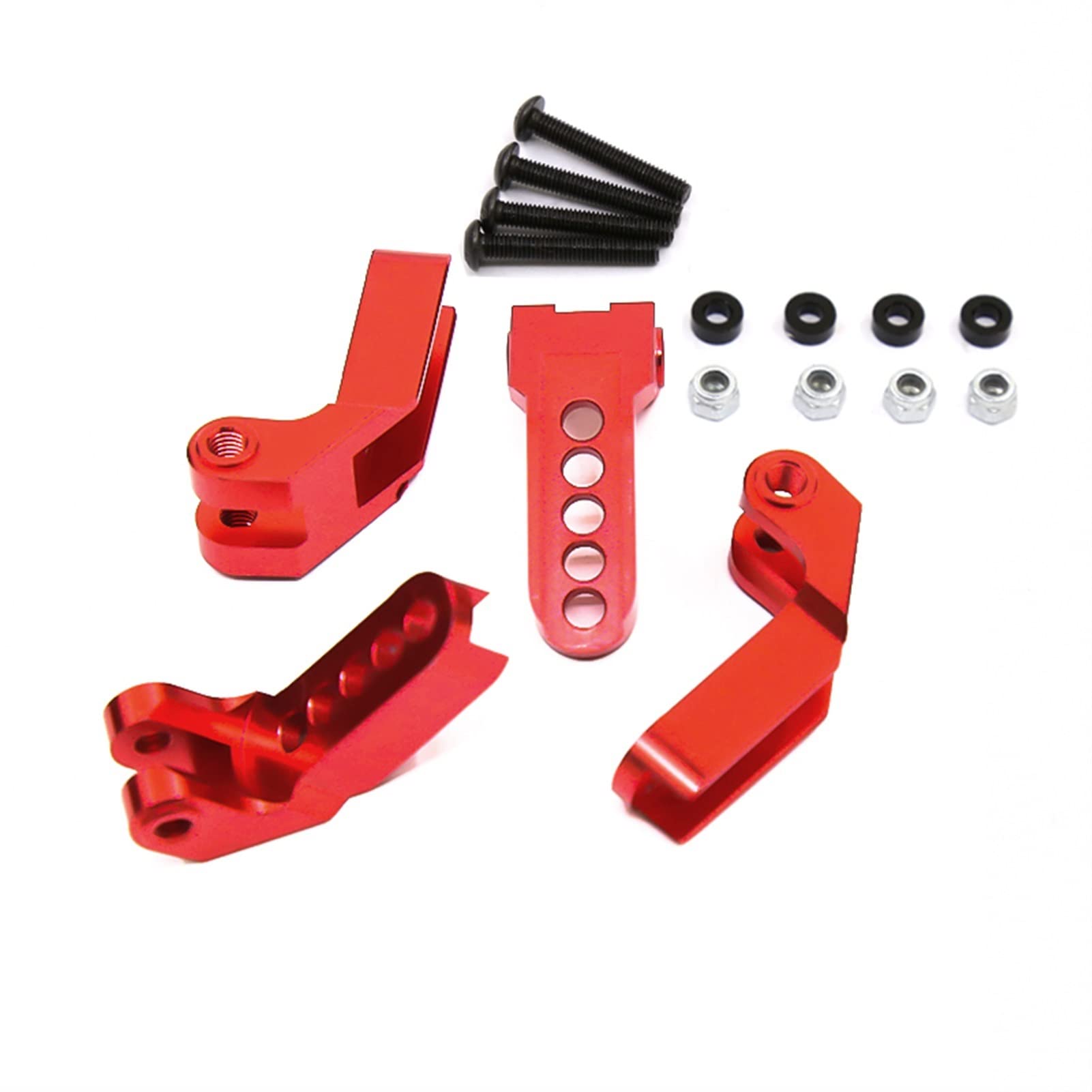 XEBRAD Metall Vorne Hinten Einstellbare Hydraulische Halterung Stoßdämpfer Türme Montieren, for Traxxas, TRX-4 1/10 RC Crawler Auto Teile Auto-Stoßdämpferhalterung(Red) von XEBRAD