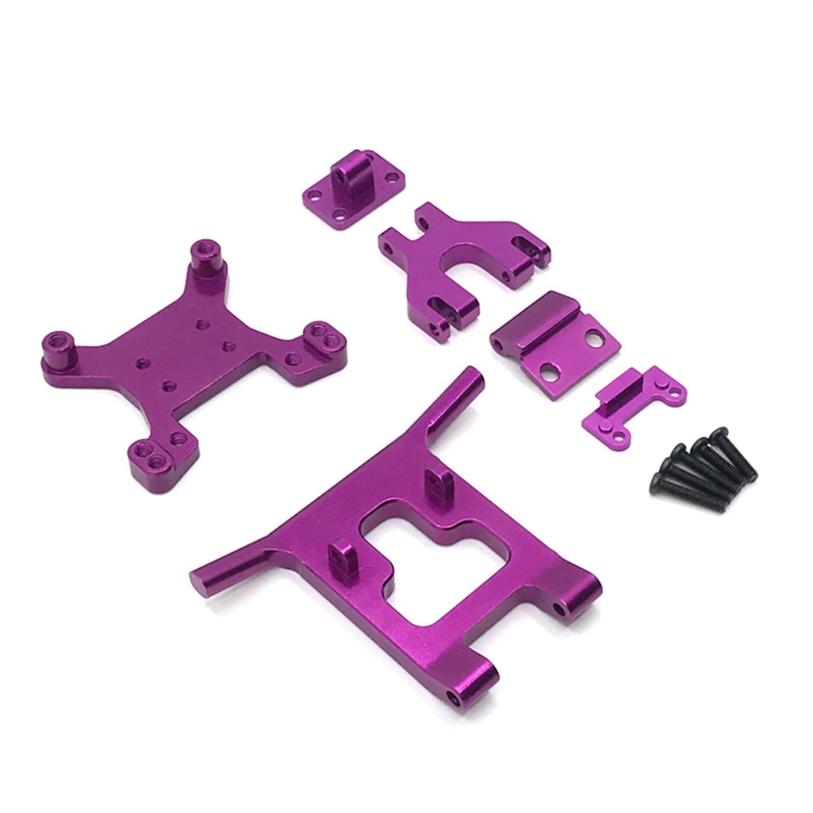 XEBRAD Metallteile Fernbedienung Autoteile Stoßdämpferhalterung for vordere Stoßstange, for WLtoys, 124017-16-18 124019 144001 Auto-Stoßdämpferhalterung(Purple) von XEBRAD