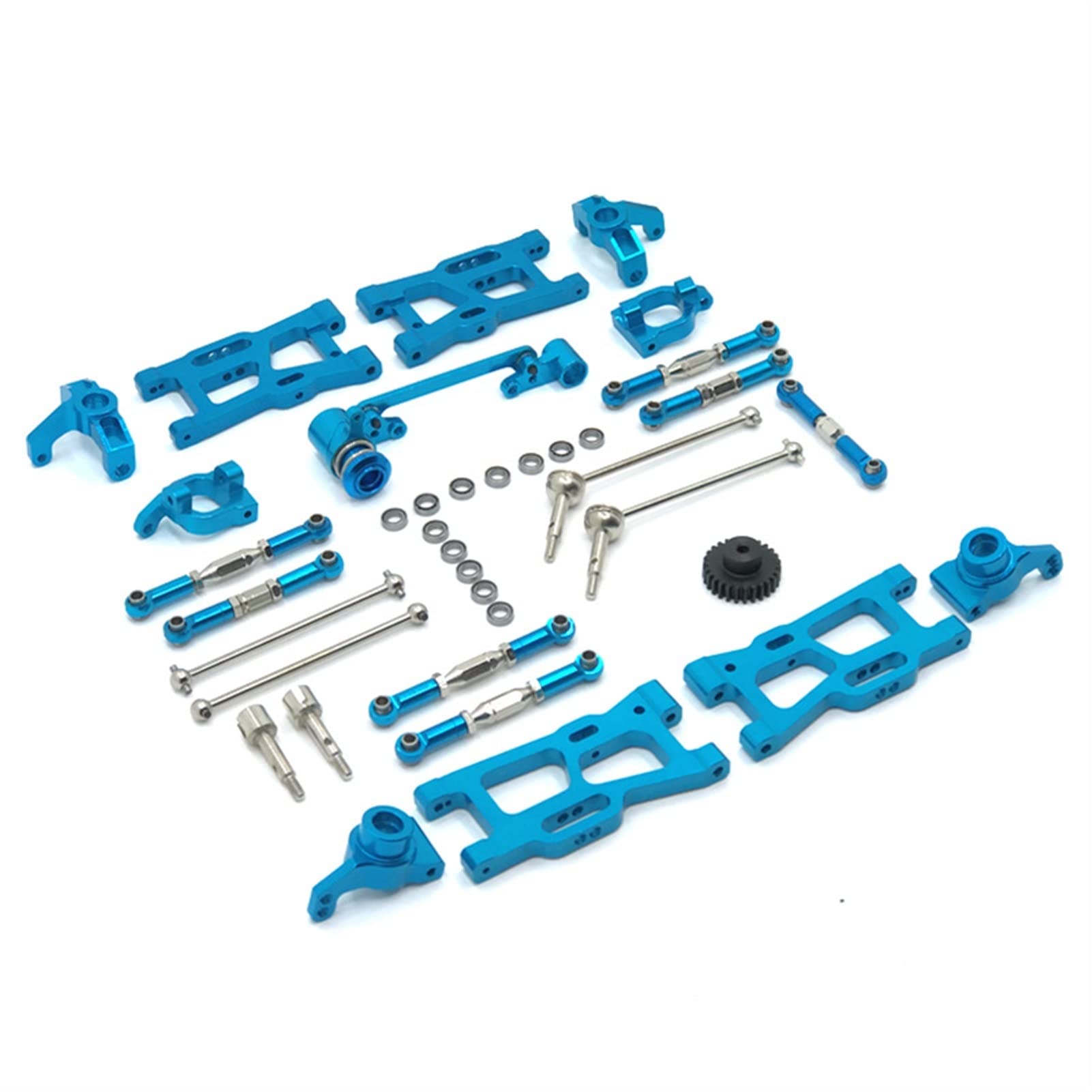 XEBRAD Metallzubehörsatz Fernbedienung Auto 1/12 1/14 RC Autoteile, for WLToys, 144001 124016 124017 124018 124019 Auto-Stoßdämpferhalterung(Blue) von XEBRAD